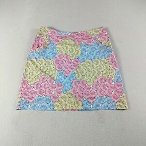 EPNY Skort Womens Small Bermuda Pink Seashells Print Golf Tennis Athletic Active